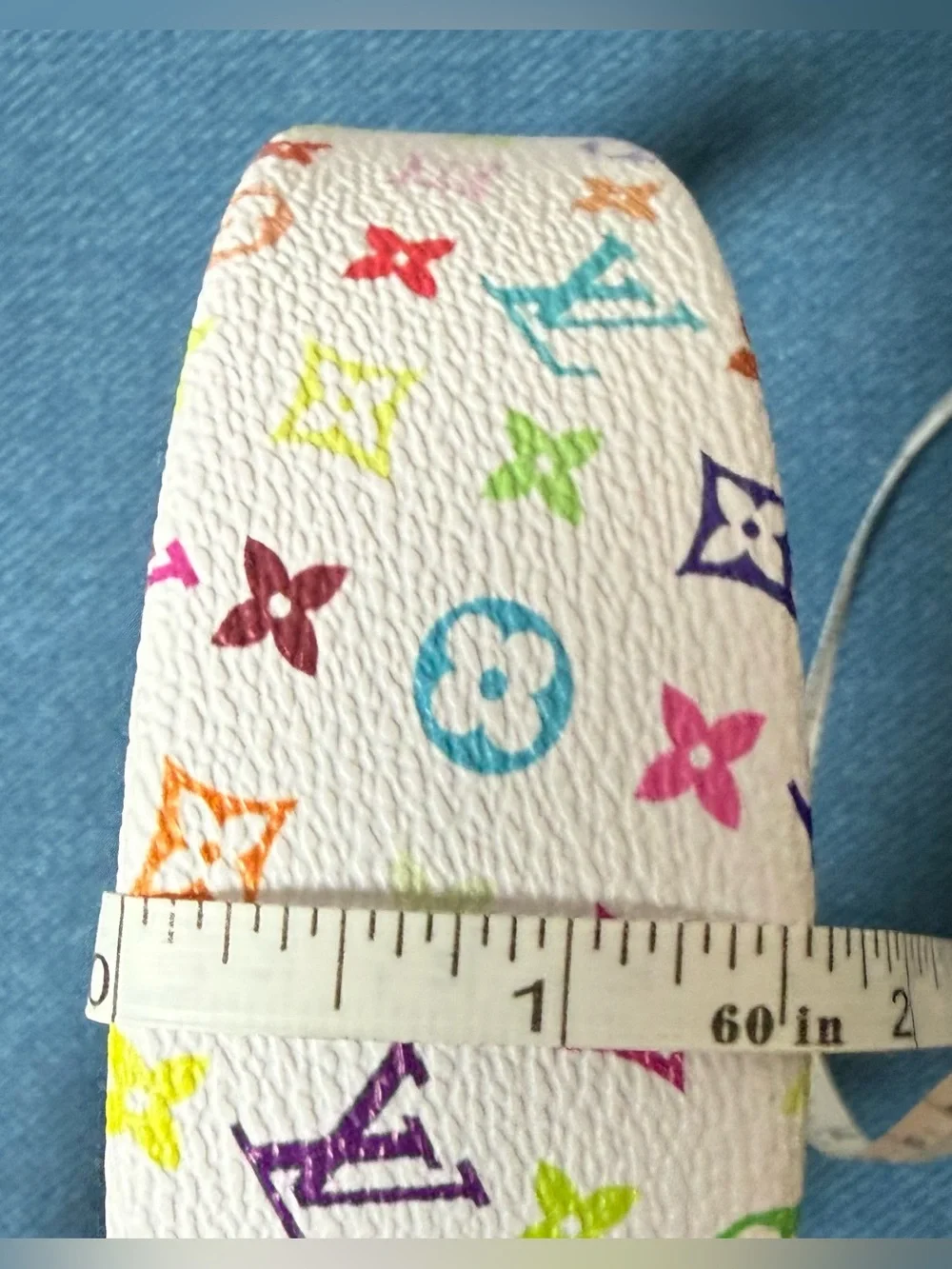 Designer, vegan leather, white pink purple, multicolored monogram Headband new